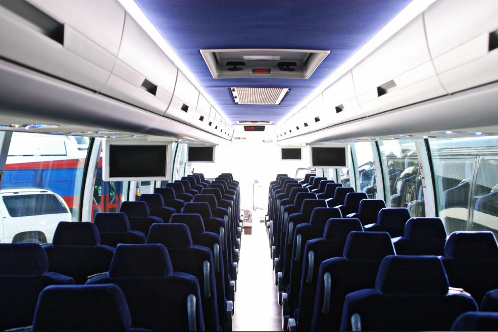 Orange County Shuttle 55 Passenger Inside Orange County Charter Bus